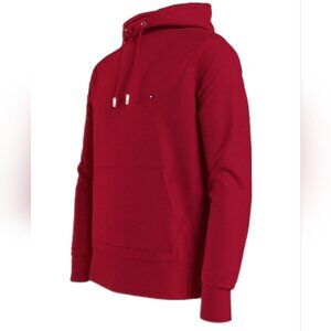 Tommy Hilfiger Red Hoodie Sweatshirt Pullover Fleece Hooded Mens Size Medium